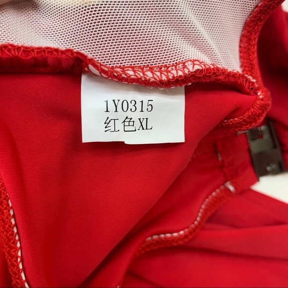 Womens Bikini Top Sexy Red Bandeau Wrap Around - Picture 5 of 5